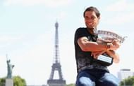 PARIS, FRANCE - JUNE 12:  Rafael Nadal of Spain poses during a photocall to celebrate his record breaking 10th French Open title at Quai de Grenelle on June 12, 2017 in Paris, France.  (Photo by Julian Finney/Getty Images)